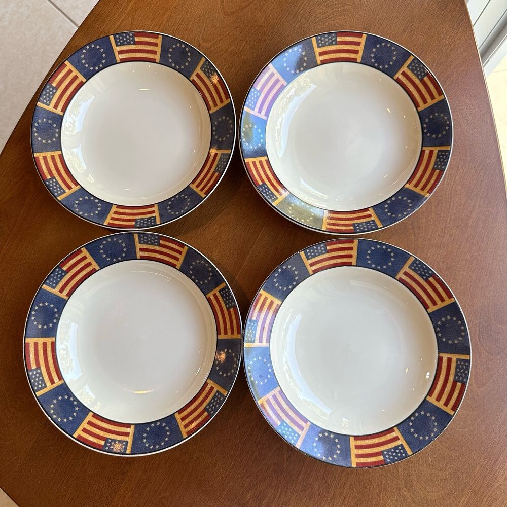 Vintage Soup Bowls in Liberty Pattern by Coventry 9 1/8" Set of 4